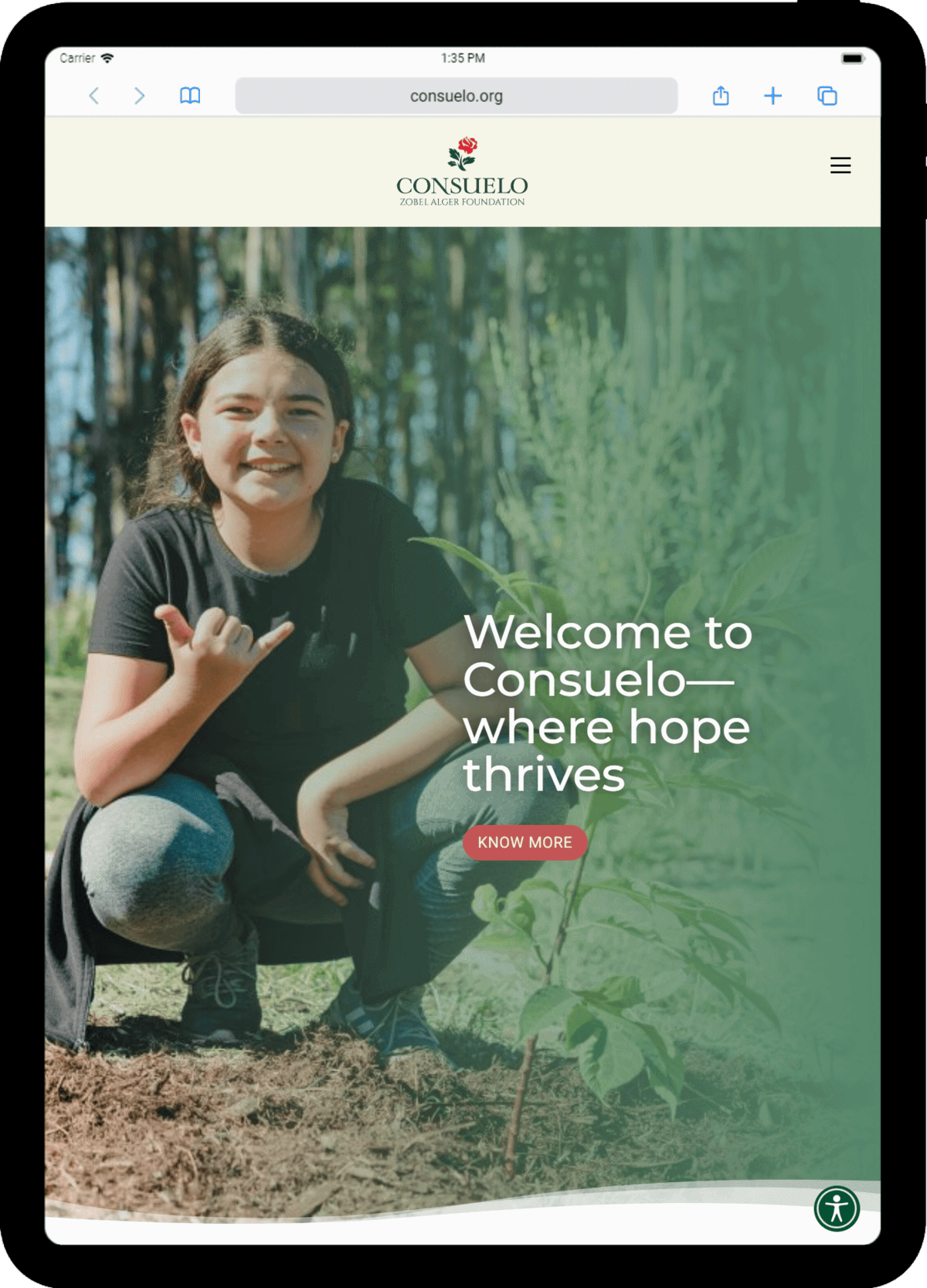 Consuelo Zobel Alger Foundation on tablet