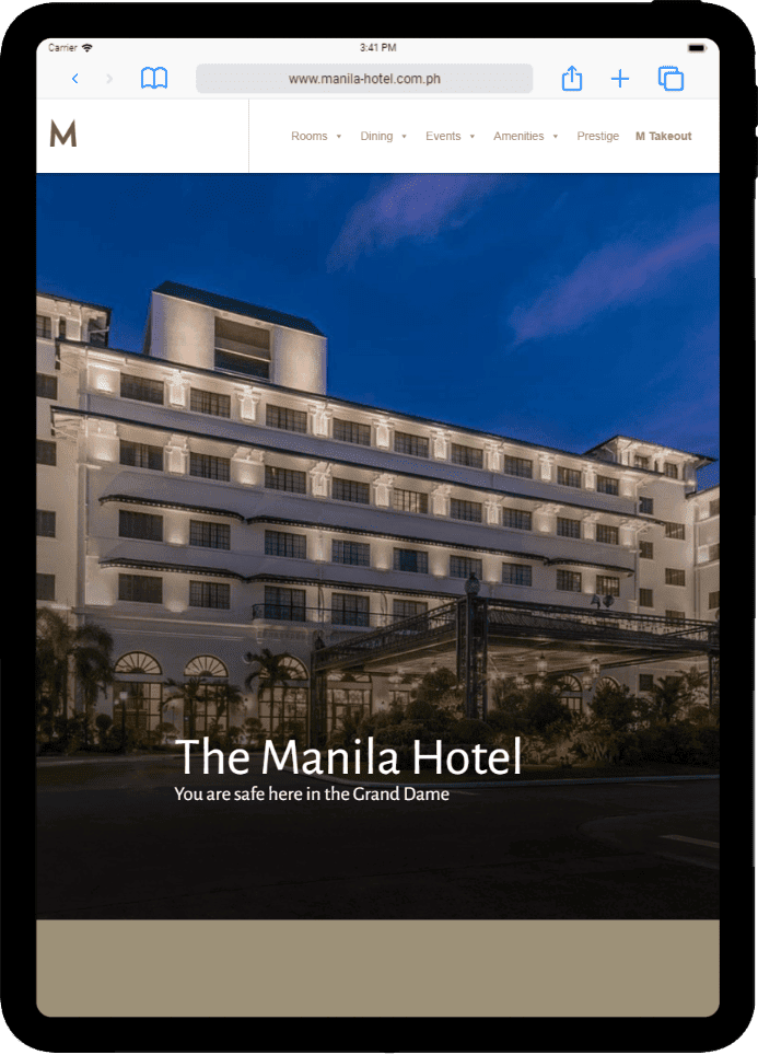 The Manila Hotel on tablet