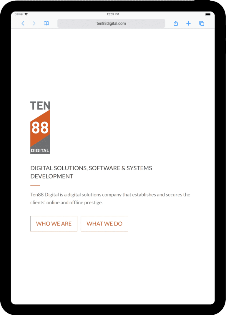 TEN88 Digital Inc. on tablet