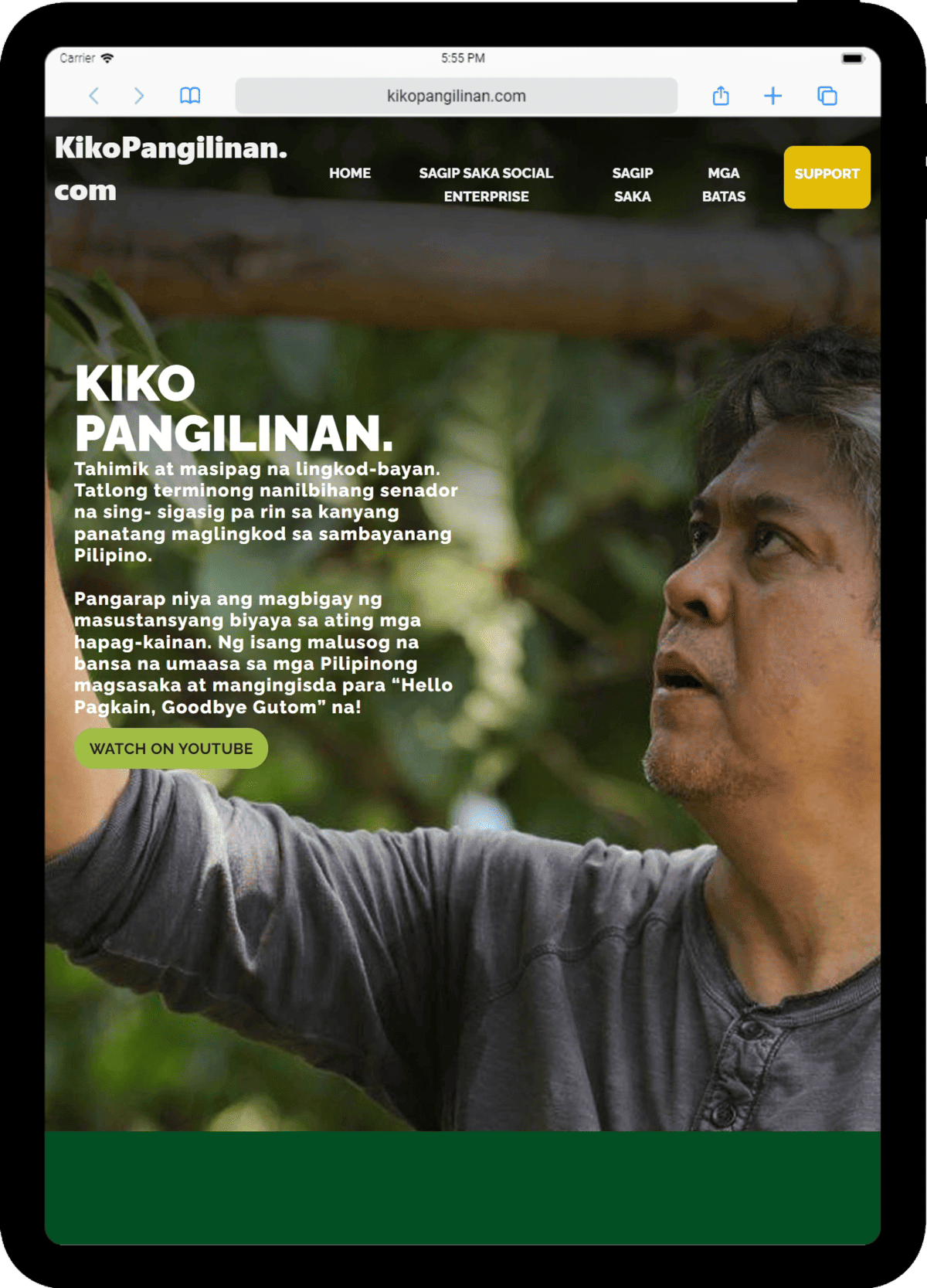 Kiko Pangilinan on tablet