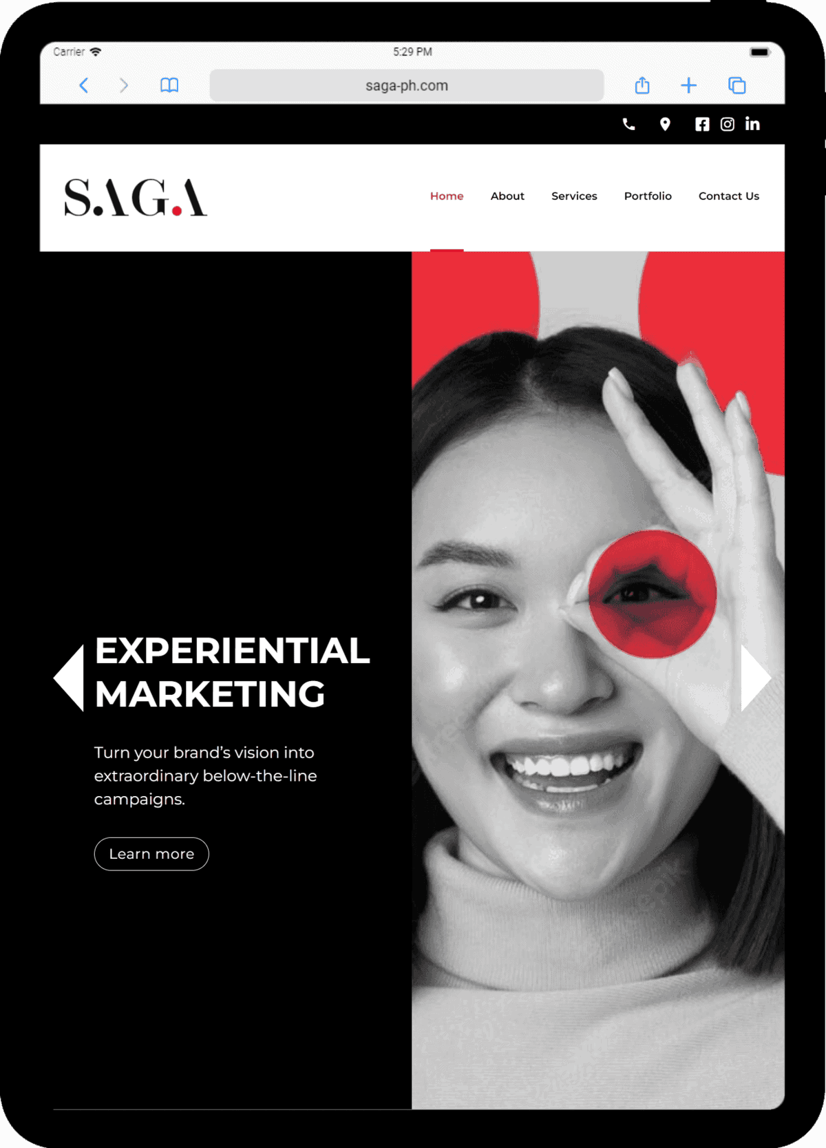 SAGA on tablet
